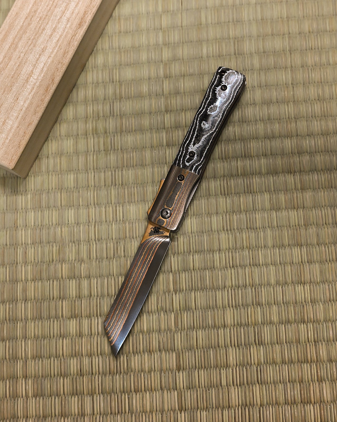 Eirou SG2 Mokume Damascus Obsidian Tempest