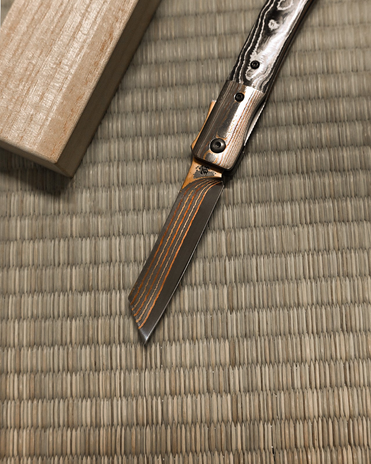 Eirou SG2 Mokume Damascus Obsidian Tempest